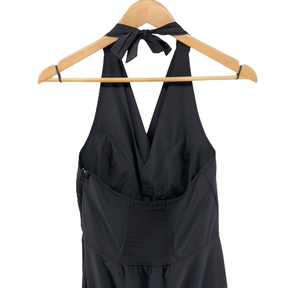 Athleta Go Anywhere Halter Dress Sz 8 Black Built In Bra  Featherweight Stretch - Picture 8 of 16